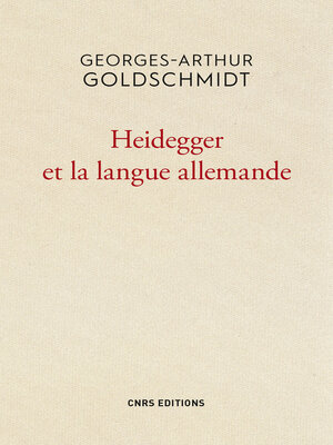 cover image of Heidegger et la langue allemande